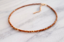 Load image into Gallery viewer, Honey Marbled Beaded Choker Necklace