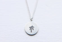 Load image into Gallery viewer, Dainty Hand Stamped Palm Tree Necklace