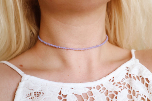 Purple Haze Beaded Choker Necklace