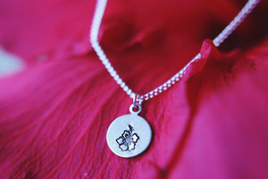 Dainty Hawaiian Hibiscus Hand Stamped Necklace