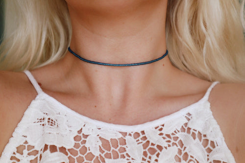 Wild Indigo Seed Beaded Choker Necklace