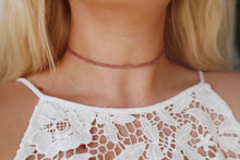 Load image into Gallery viewer, Dusty Rose Vintage Opal Seed Beaded Choker Necklace