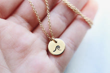 Load image into Gallery viewer, GOLD Dainty Hand Stamped Wave Necklace