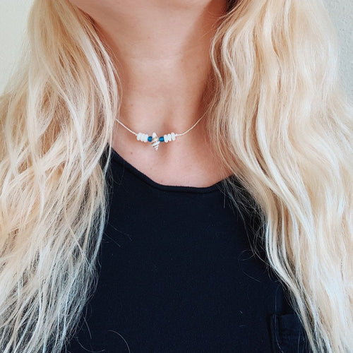 Salty Sea Shell & Sea Glass Choker Necklace