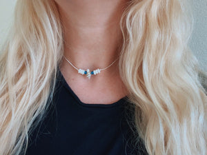 Salty Sea Shell & Sea Glass Choker Necklace