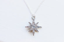 Load image into Gallery viewer, Dainty Diamond Starburst Charm Choker Necklace