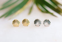 Load image into Gallery viewer, Itty Bitty Sea Shell Clam Earrings Studs