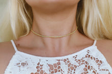 Load image into Gallery viewer, Golden Sea foam Seed Beaded Choker Necklace