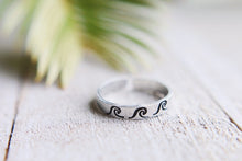 Load image into Gallery viewer, Ocean Waves Hand Stamped Adjustable Ring