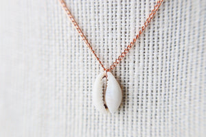Cowrie Shell Copper Rose Necklace