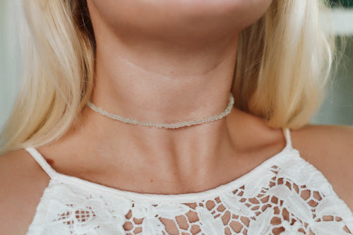 Sea Glass Beaded Choker Necklace