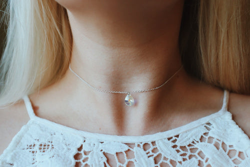 Dainty Tear Drop Choker Necklace