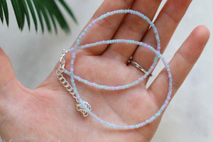 Opal Summer Breeze Seed Beaded Choker Necklace