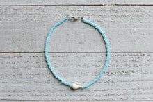 Load image into Gallery viewer, Baby Ocean Blue Opal &amp; Sea Shell Beaded Anklet