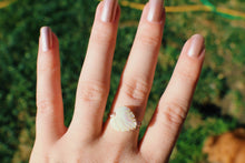 Load image into Gallery viewer, Mother of Pearl Wire Wrapped Monstera Ring, Rose Gold Ring