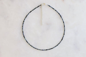 Midnight Seed Beaded Choker Necklace