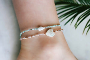 Sea Foam Sea Shell Anklet