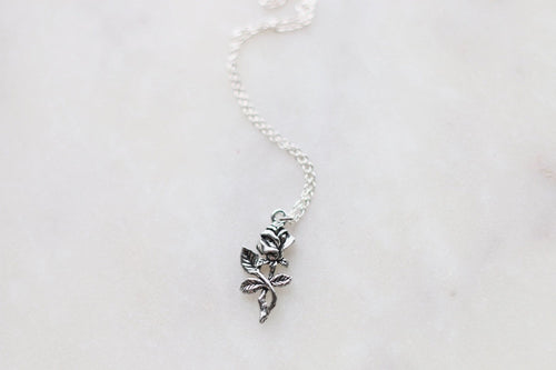 Dainty Rose Stem Necklace