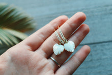 Load image into Gallery viewer, Monstera Shell &amp; Sea Glass Beaded Mini Hoop Earrings