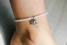 Load image into Gallery viewer, Opal Elephant Charm Seed Beaded Anklet