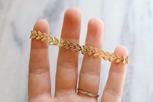 Golden Leaf Chain Bracelet