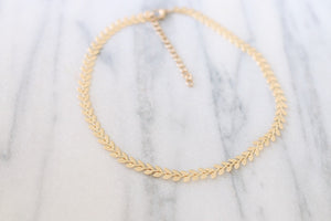 Golden Leaf Chain Choker Necklace