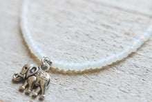Load image into Gallery viewer, Opal Elephant Charm Seed Beaded Anklet