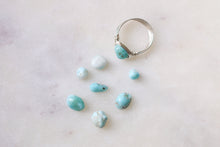 Load image into Gallery viewer, Larimar Gemstone Nugget Wire Wrapped Ring