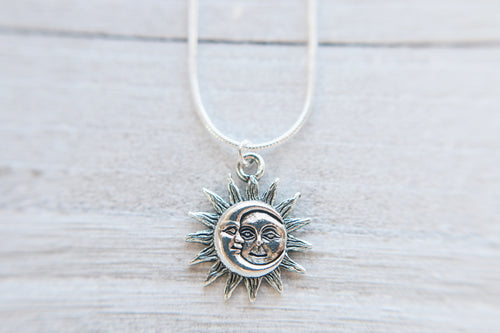 Sun & Moon Silver Plated Necklace.