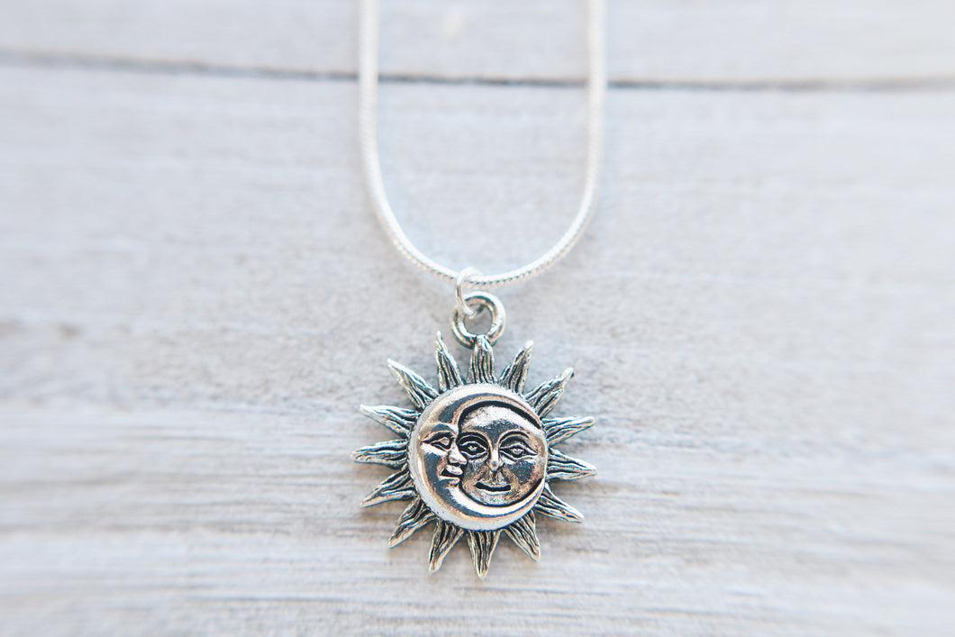 Sun & Moon Silver Plated Necklace.