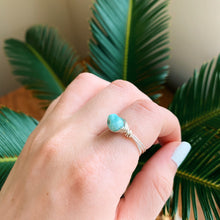Load image into Gallery viewer, Larimar Gemstone Nugget Wire Wrapped Ring