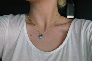 Silver Coin Om Dainty Necklace