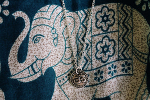 Silver Coin Om Dainty Necklace