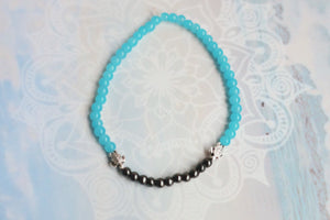 Double Sea Turtle Opal Beaded Anklet