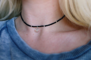 Glass Beaded Star Gazing Choker Necklace