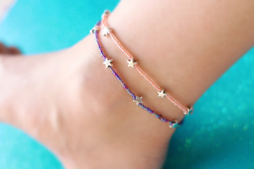 Glass Beaded Stars Anklets