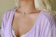 Load image into Gallery viewer, Crescent Moon &amp; Heart Chain Choker Necklace