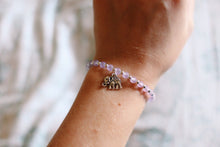 Load image into Gallery viewer, Lilac Sea Glass Beaded Elephant Charm Bracelet