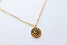 Load image into Gallery viewer, Zodiac Gold Double Sided Necklace, Friendship necklaces, Boho Jewelry, Handmade Necklace, Sun and moon, Celestial