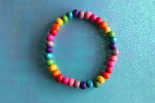 Load image into Gallery viewer, Painted Rainbow Wood Bead Bracelets