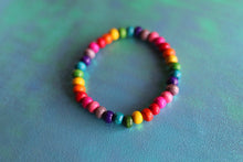 Load image into Gallery viewer, Painted Rainbow Wood Bead Bracelets