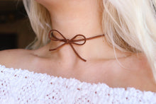 Load image into Gallery viewer, Vegan Suede Bowtie Choker Necklace