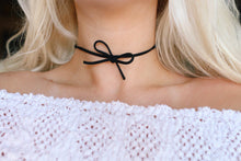 Load image into Gallery viewer, Vegan Suede Bowtie Choker Necklace