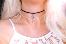 Load image into Gallery viewer, Celestial Sun &amp; Moon Vegan Suede Choker Necklace
