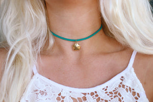 Vegan Suede Mermaid Sand dollar Choker Necklace