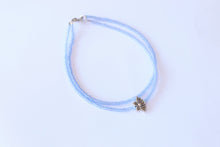 Load image into Gallery viewer, Frosted periwinkle lotus flower anklet