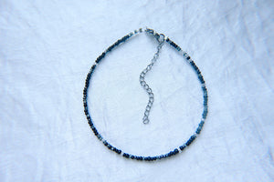 Midnight seed beaded anklet