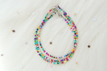Load image into Gallery viewer, Dreamy bohemian rainbow seed beaded anklet