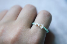 Load image into Gallery viewer, Frosted sea foam pearl seed beaded ring