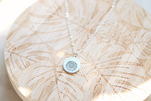 Load image into Gallery viewer, Sunflower hand stamped necklace